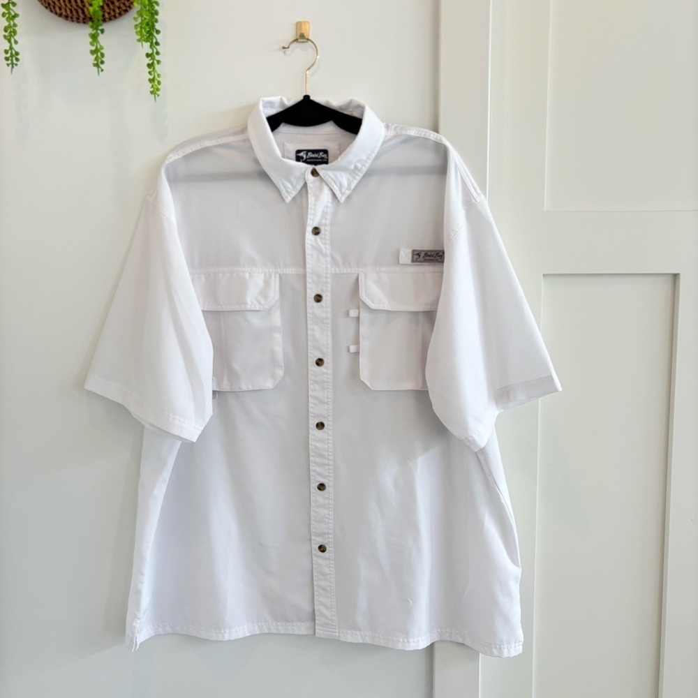 Bimini Bay Men's Fishing Boating Short Sleeve Button Down Shirt Wicking Size 2XL